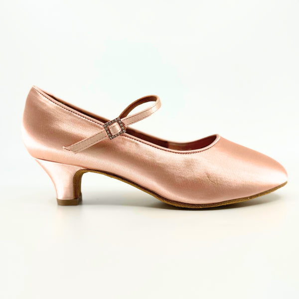 Premium ballroom dance shoes in peach Satin/silk for ladies and juvenile 