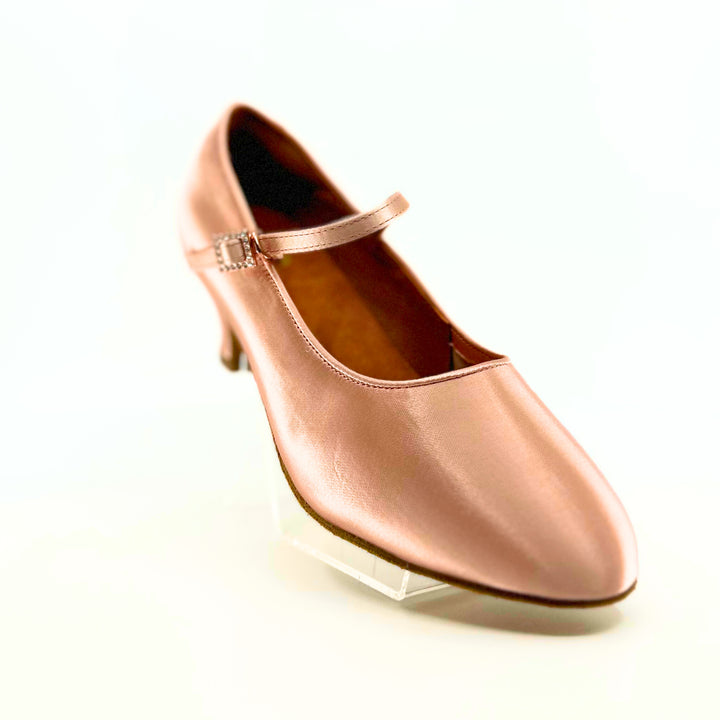 Premium ballroom dance shoes in peach Satin/silk for ladies and juvenile 