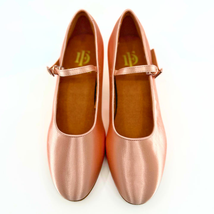 Premium ballroom dance shoes in peach Satin/silk for ladies and juvenile 